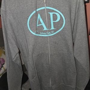 Gray Hoodie with Blue AP Logo